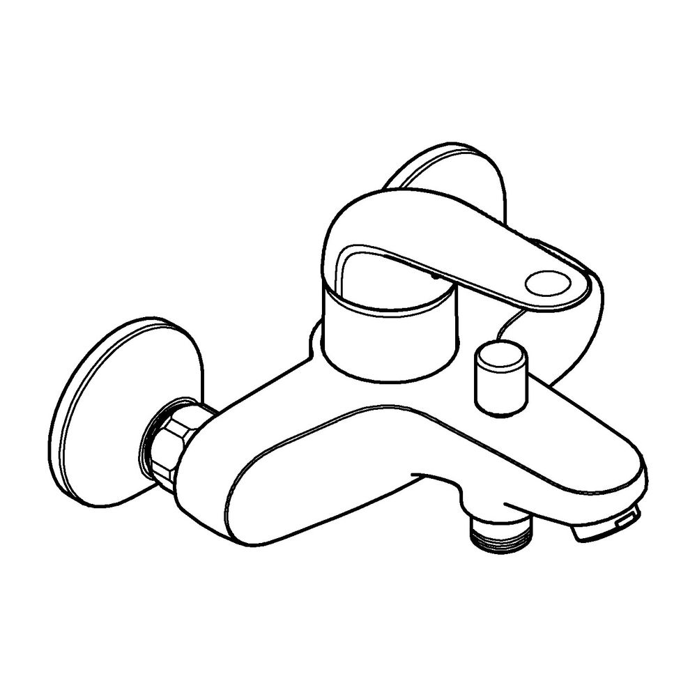 Grohe Euroeco Einhand-Wannenbatterie, Wandmontage, Temperaturbegrenzer, S-Anschlüsse, C... GROHE-32743001 4005176743313 (Abb. 2)