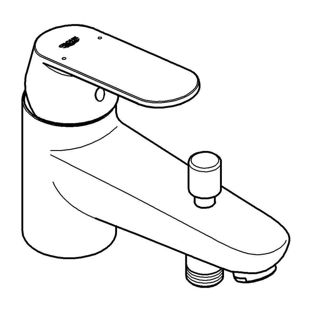 Grohe Eurosmart Cosmopolitan 1-Loch-Einhand-Wannenbatterie, Keramikkartusche mit Eco-Ov... GROHE-32836000 4005176874758 (Abb. 2)