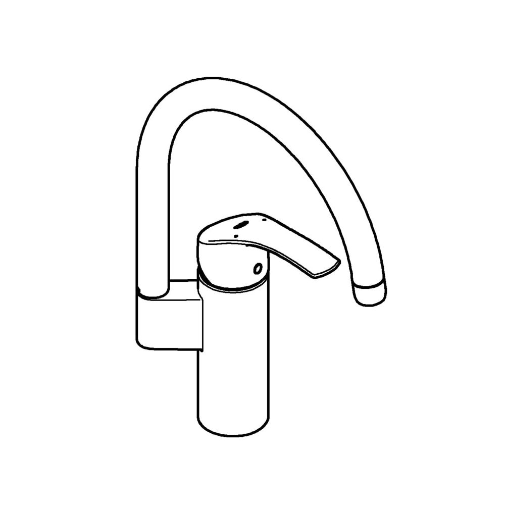 Grohe Eurosmart Einhand-Spültischbatterie, 1-Loch-Montage, hoher Auslauf, Supersteel, 33202DC2... GROHE-33202DC2  (Abb. 2)