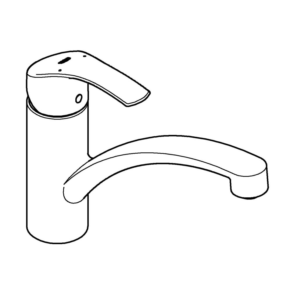 Grohe Eurosmart Einhand-Spültischbatterie, 1-Loch-Montage, flacher Auslauf, Supersteel, 33281DC2... GROHE-33281DC2  (Abb. 2)
