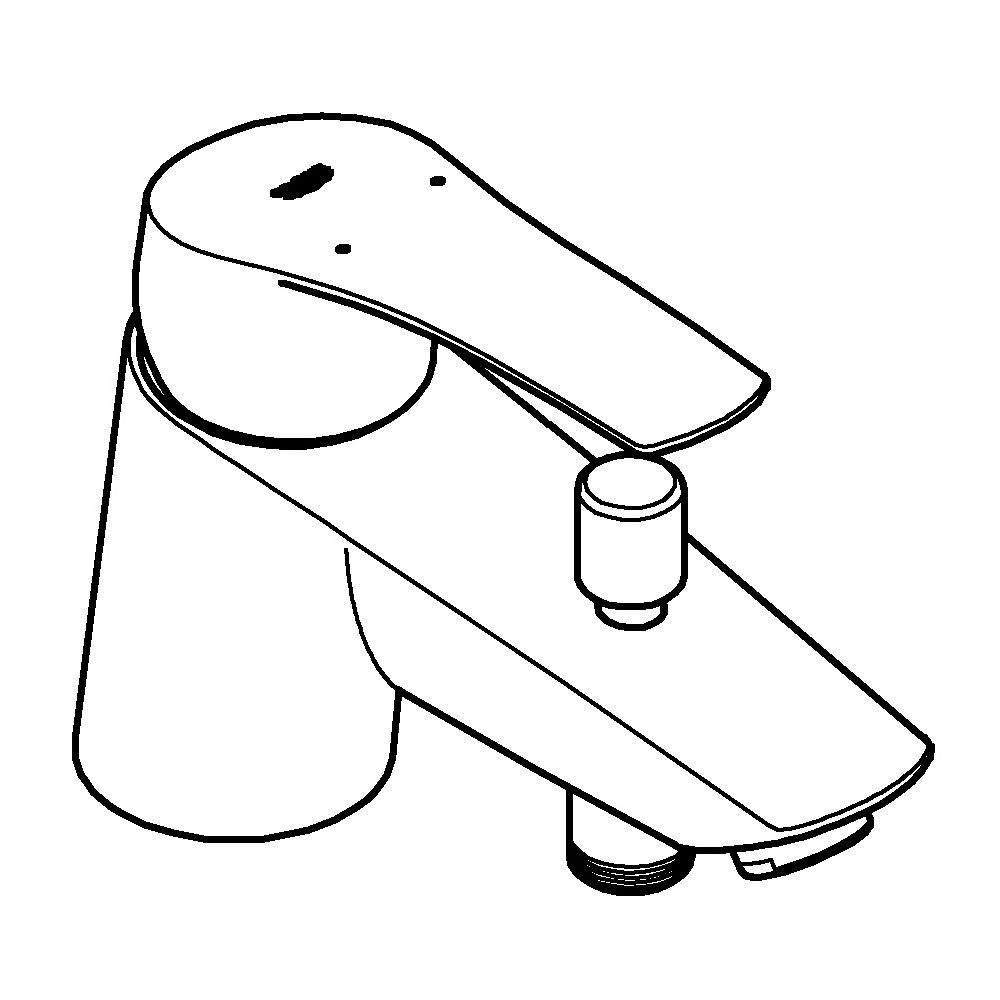 Grohe Eurosmart Einhand-Wannenbatterie, Einlochmontage, Mattschwarz, Keramikkartusche ... GROHE-334122433 4067393017349 (Abb. 2)