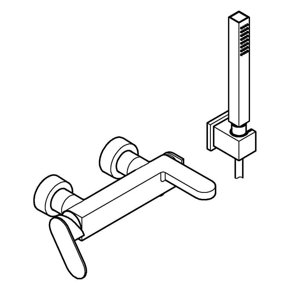 Grohe Plus Einhand-Wannenbatterie, Wandmontage, mit Brauseset Euphoria Cube Stick, Chro... GROHE-33547004 4067393080022 (Abb. 2)