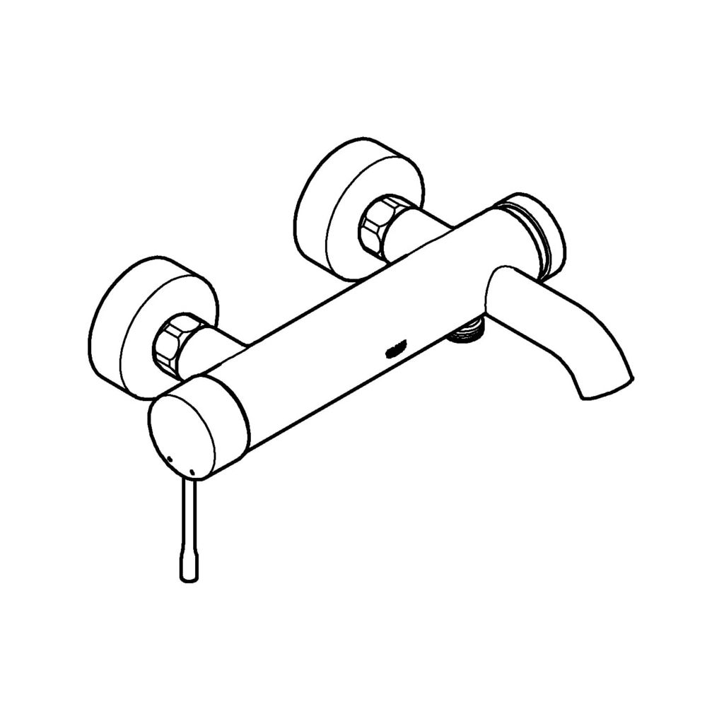 Grohe Essence Einhand-Wannenbatterie, Wandmontage, eigensicher, Nickel poliert, 33624BE1... GROHE-33624BE1  (Abb. 2)