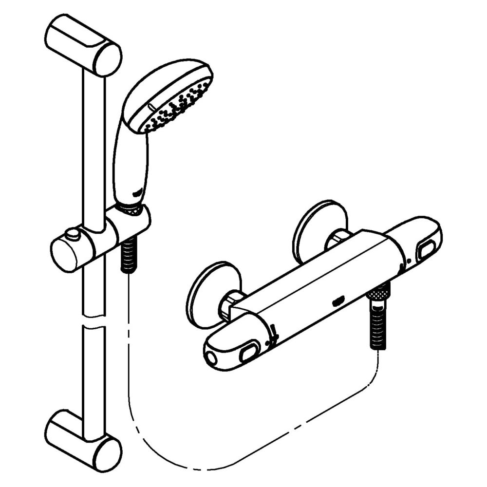 Grohe Grohtherm 1000 Thermostat-Brausebatterie 1/2" mit Tempesta Brausegarnitur II 900m... GROHE-34256004 4005176456671 (Abb. 2)