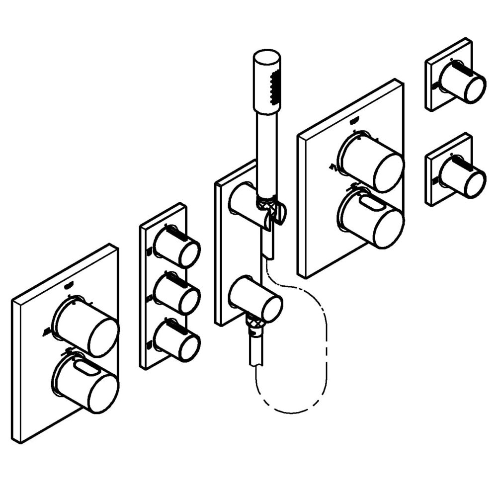 Grohe Grohtherm F Thermostat-Fertigmontageset für Rainshower F-Series 40", vorkonfiguriertes Komplet... GROHE-34634001  (Abb. 2)