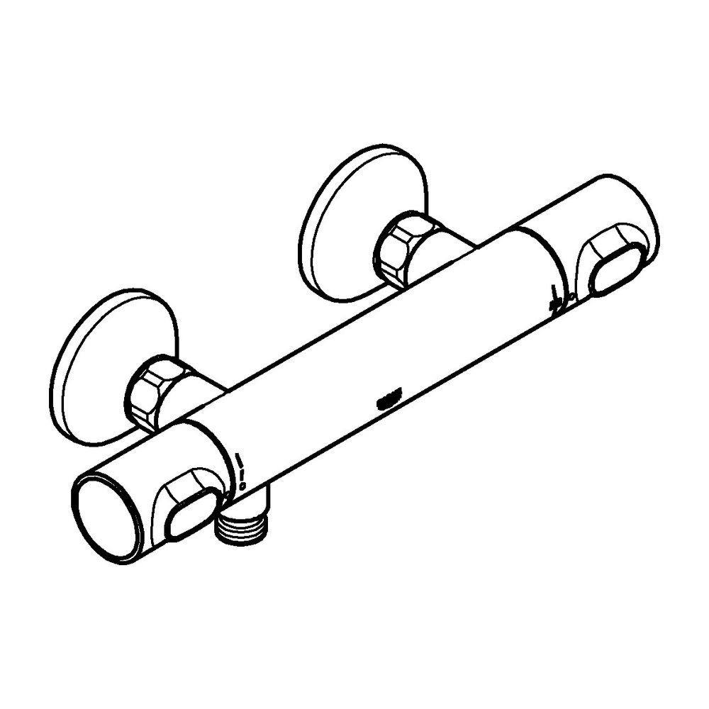 Grohe Grohtherm 500 Thermostat-Brausebatterie Wandmontage Mattschwarz... GROHE-347932430 4067393015901 (Abb. 2)