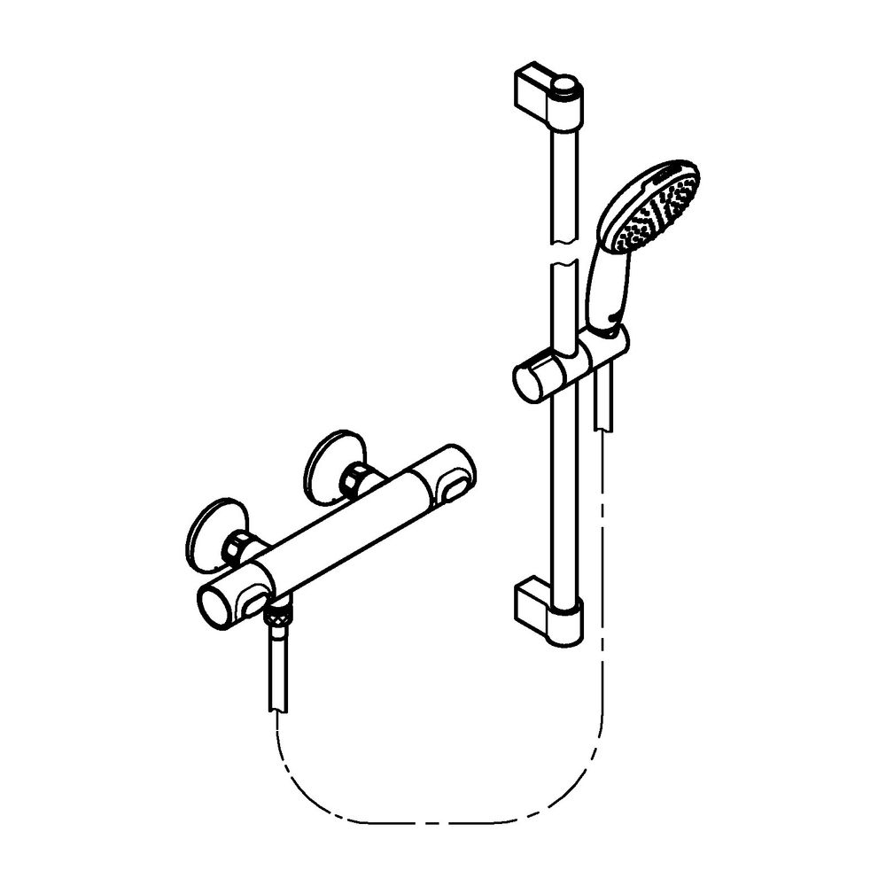 Grohe Grohtherm 500 Thermostat-Brausebatterie, mit Tempesta Brausestangenset 600mm, 1 S... GROHE-34796001 4005176766473 (Abb. 2)