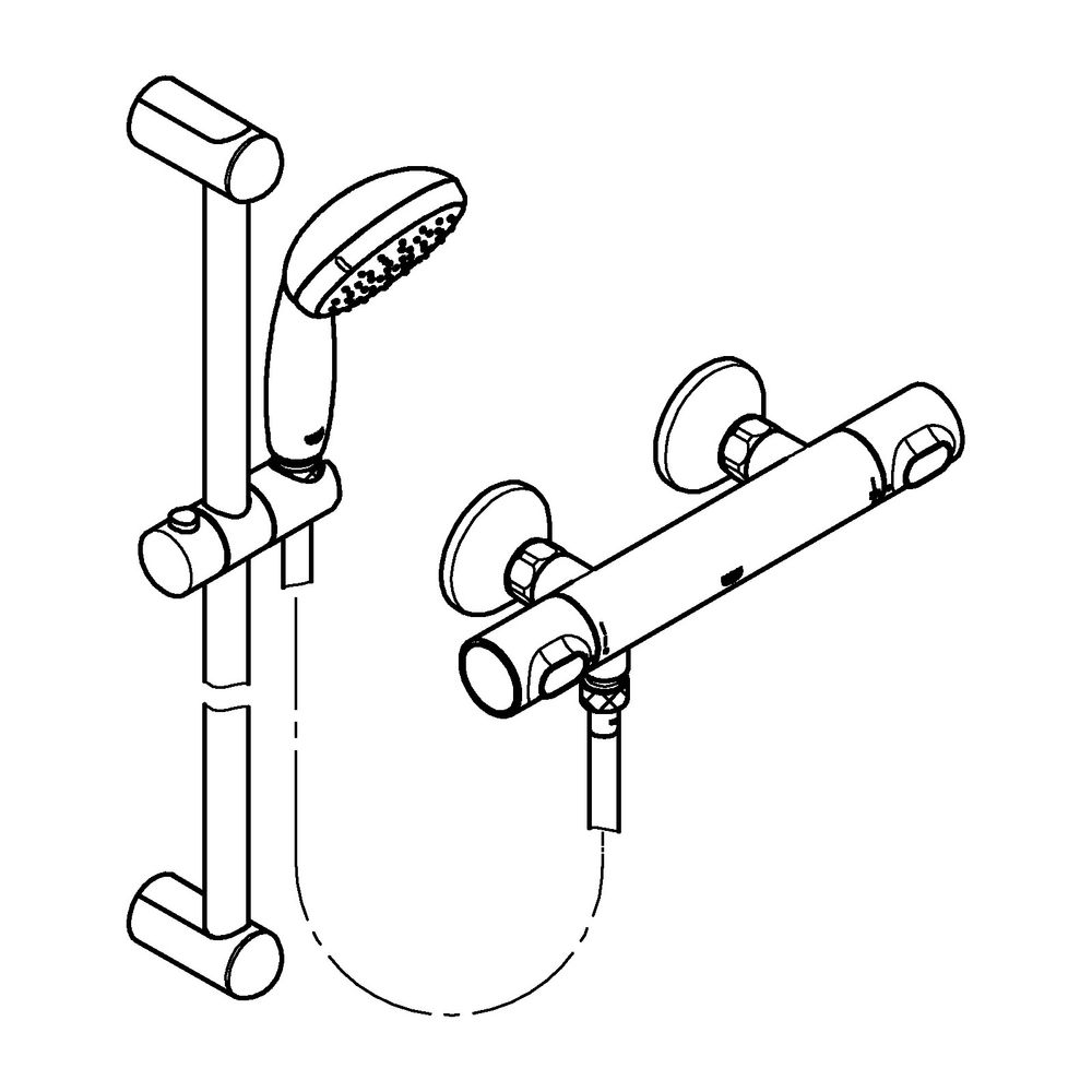 Grohe Grohtherm 500 Thermostat-Brausebatterie 1/2" mit Brausegarnitur chrom 34797000... GROHE-34797000 4005176632471 (Abb. 6)