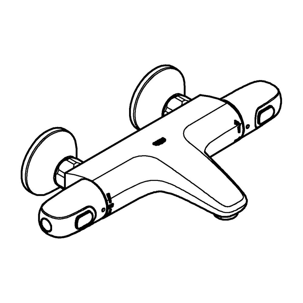 Grohe Grohtherm 1000 Thermostat-Wannenbatterie, Wandmontage, Mattschwarz, ohne Anschlü... GROHE-348162433 4067393030249 (Abb. 2)