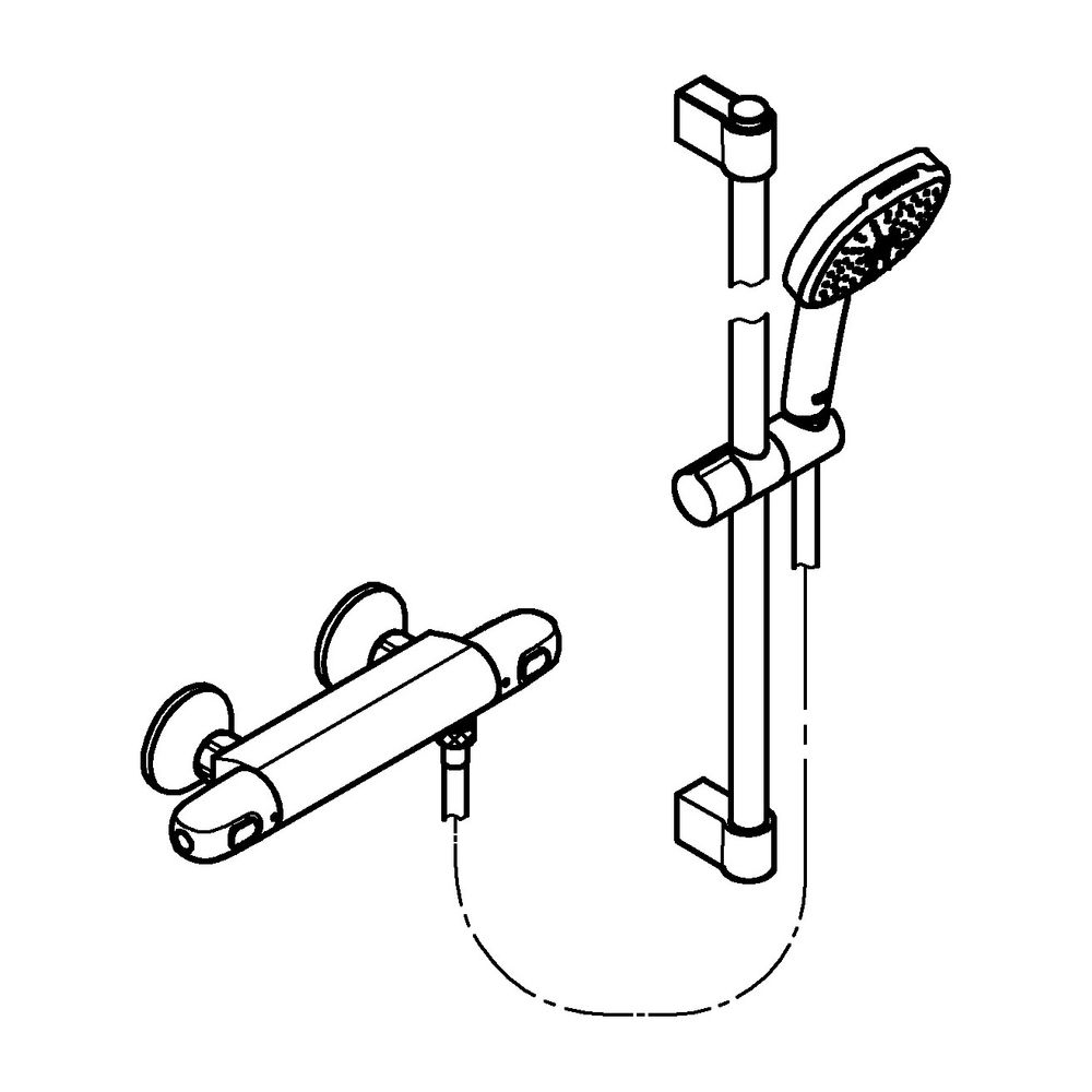 Grohe Grohtherm 1000 Thermostat-Brausebatterie, mit Tempesta Brausestangenset 600mm, 2 ... GROHE-34820005 4005176766343 (Abb. 2)