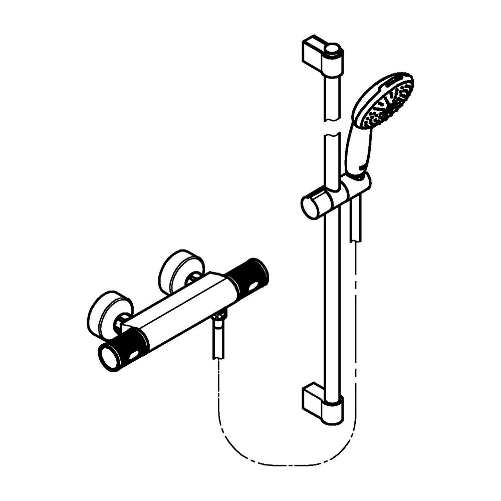 Grohe Grohtherm 1000 Performance Thermostat-Brausebatterie, mit Tempesta Brausestangens... GROHE-34835001 4005176766428 (Abb. 2)