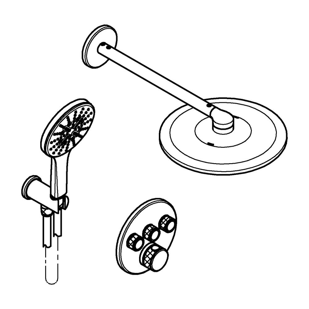 Grohe Grohtherm SmartControl Unterputz Duschsystem Thermostat eckige Form Warm Sunset, ... GROHE-34864DA0 4005176790850 (Abb. 2)