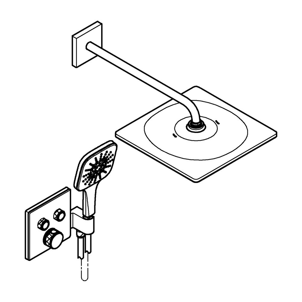 Grohe Grohtherm SmartControl Unterputz Duschsystem Thermostat eckige Form Chrom, 2 Absp... GROHE-34865000 4005176789946 (Abb. 2)