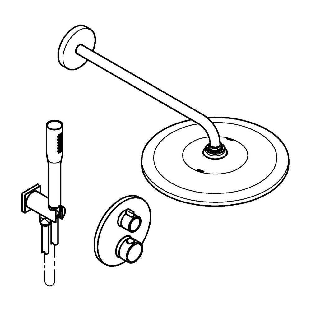 Grohe Grotherm UP-Duschsystem Rainshower Mono 310 Kopfbrause UP-Batt. 2 Abgänge Euphori... GROHE-34869000 4005176791581 (Abb. 2)
