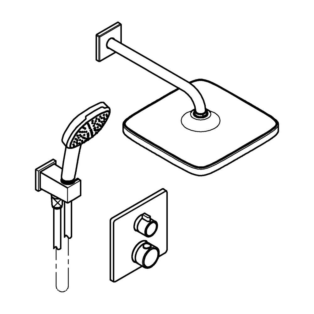 Grohe Grotherm UP-Duschsystem Tempesta 250 Cube Kopfbrause UP-Batt. 2-Wege SmartBox Tem... GROHE-34871000 4005176791604 (Abb. 2)