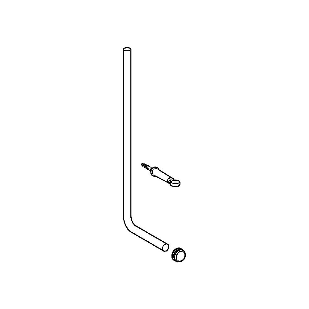 Grohe Spülrohr für WC-Druckspüler, gerade, Messing, D 28x26mm, 700x250mm, Chrom, 38251000... GROHE-38251000  (Abb. 2)
