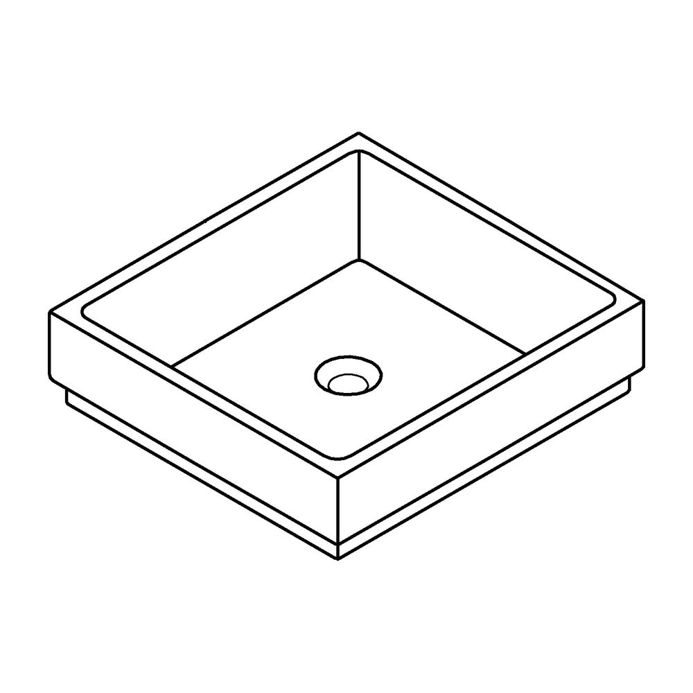 Grohe Cube Keramik Aufsatzschale ohne Hahnloch 50 cm alpinweiß 3948100H... GROHE-3948100H 4005176442650 (Abb. 2)