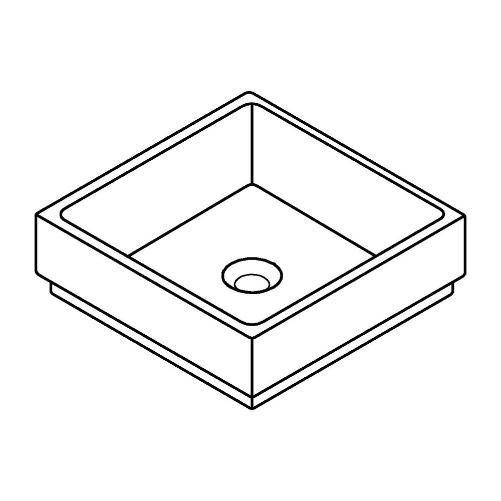 Grohe Cube Keramik Aufsatzschale ohne Hahnloch 40 cm alpinweiß 3948200H... GROHE-3948200H 4005176442667 (Abb. 2)