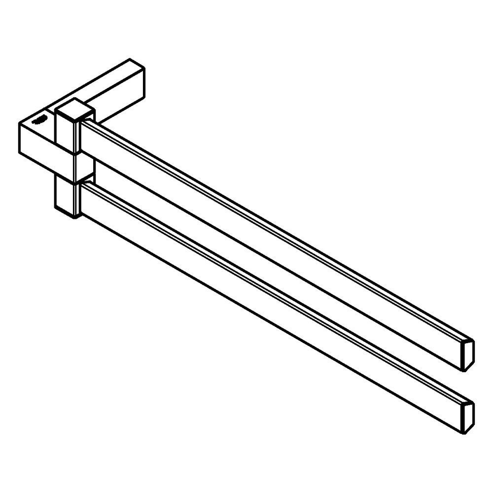 Grohe Selection Cube Doppel-Handtuchhalter, 2-armig, schwenkbar, 400mm, Mattschwarz, 4... GROHE-407682430 4067393083313 (Abb. 2)
