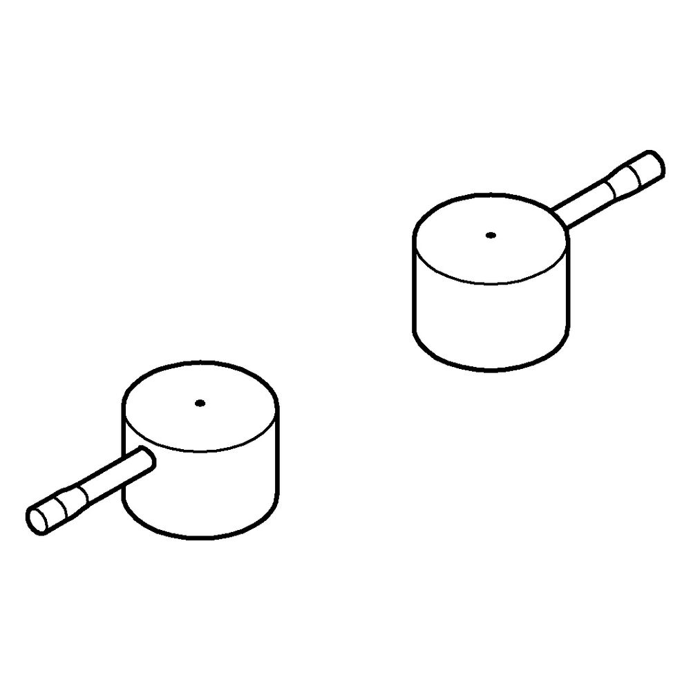 Grohe Griffpaar für Essence 3-Loch Waschtischbatterie, Metall, Markierung Blau/Rot, Har... GROHE-48330AL0 4067393039464 (Abb. 2)