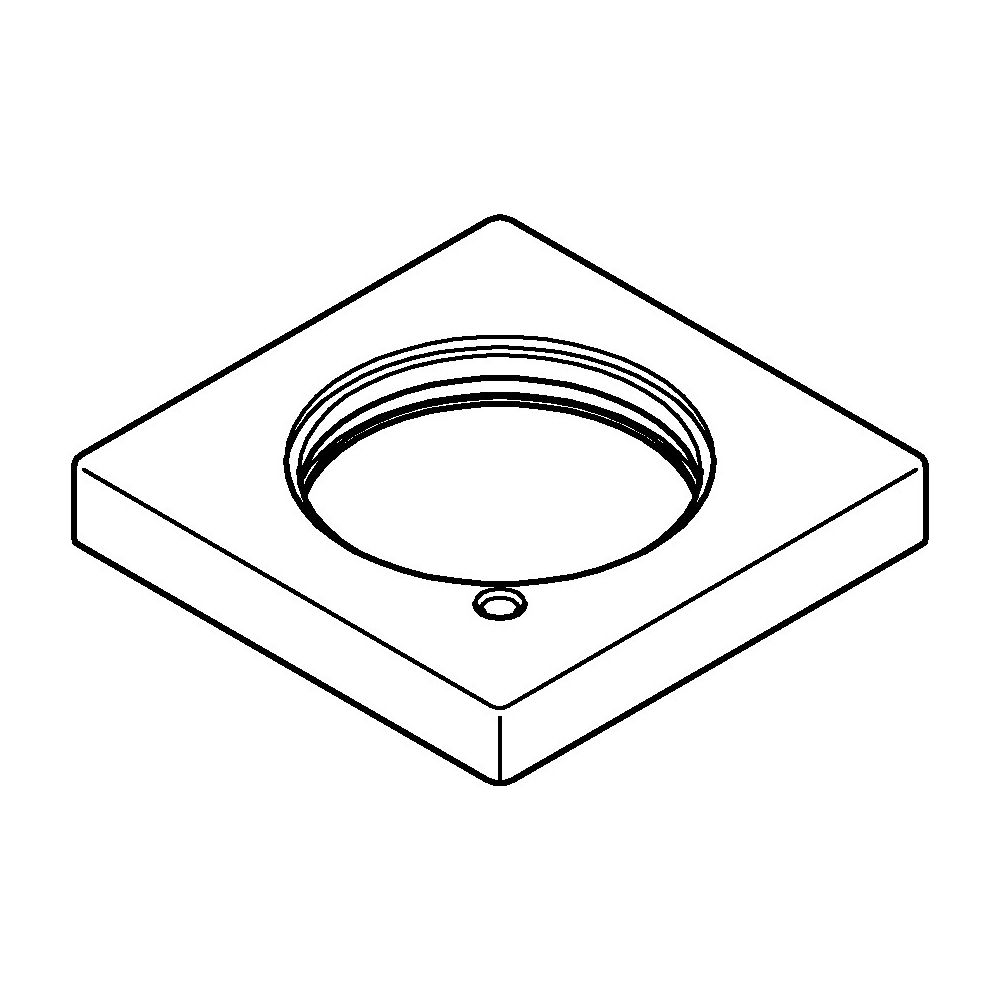 Grohe Rosette eckig für Waschtischbatterie ohne Zugstange Hard Graphite gebürstet, 4842... GROHE-48421AL0 4005176637933 (Abb. 1)
