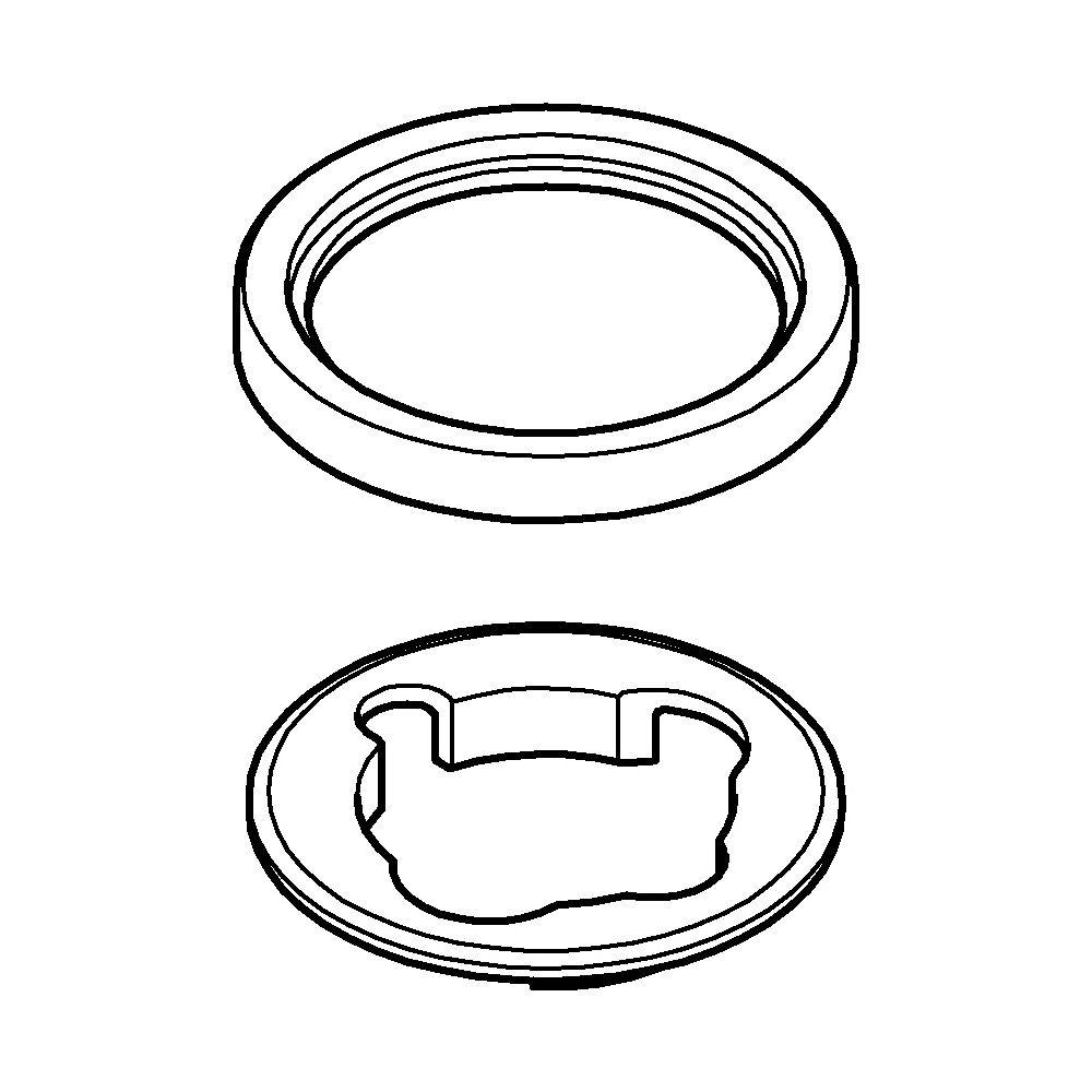 Grohe Rosette rund für Waschtischbatterie ohne Zugstange, Hard Graphite gebürstet, 4860... GROHE-48603AL0 4005176759475 (Abb. 2)