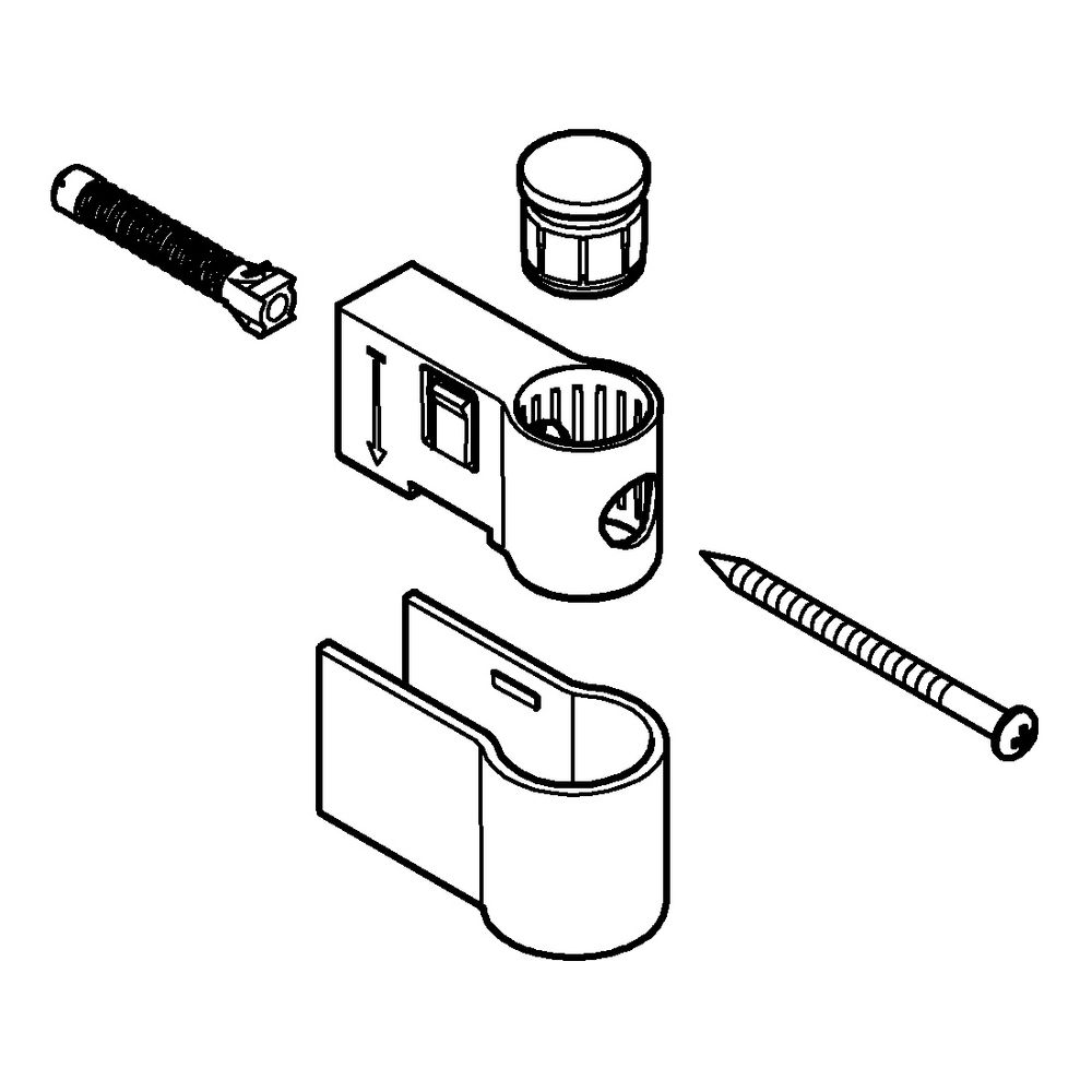 Grohe Brausestangenhalter Mattschwarz für Tempesta Brausestangen, mit Befestigungsset,... GROHE-486072430 4067393029618 (Abb. 2)