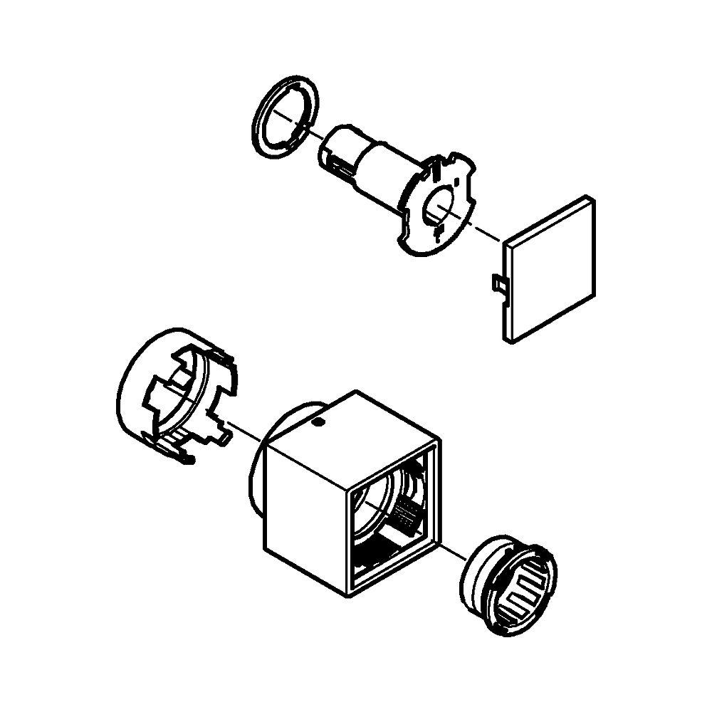 Grohe Temperaturwählgriff eckig für Thermostat-Fertigmontagesets, Hard Graphite gebürst... GROHE-49091AL0 4005176619441 (Abb. 1)