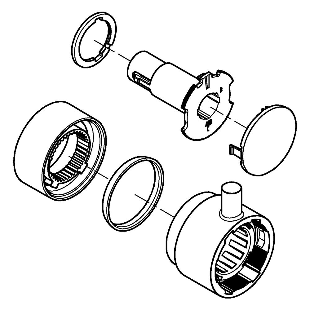 Grohe Absperrgriff Aquadimmer für Thermostat-Fertigmontageset, rund, Chrom, 49165000... GROHE-49165000 4005176656156 (Abb. 2)