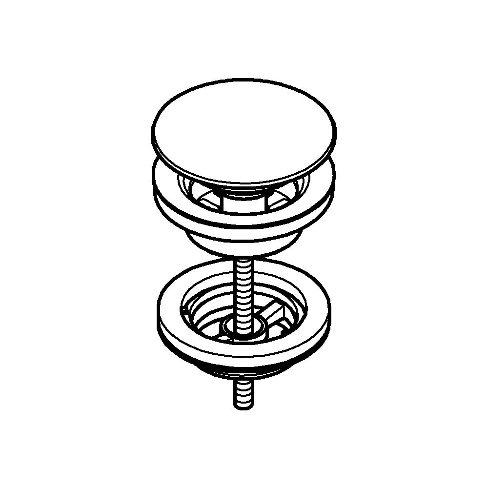 Grohe Ablaufgarnitur mit Klickverschluss, herausnehmbarer Stopfen, verschließbar, Matt... GROHE-658072430 4005176787188 (Abb. 2)