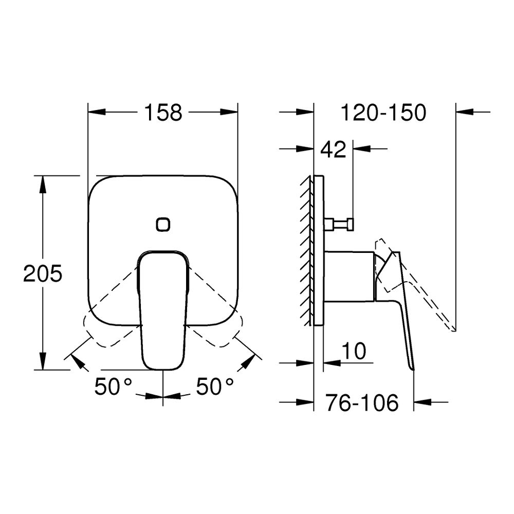 Grohe Cubeo Einhand-Wannenbatterie Chrom, Fertigmontageset für Rapido SmartBox 35604... GROHE-1017780000 4067393010647 (Abb. 3)