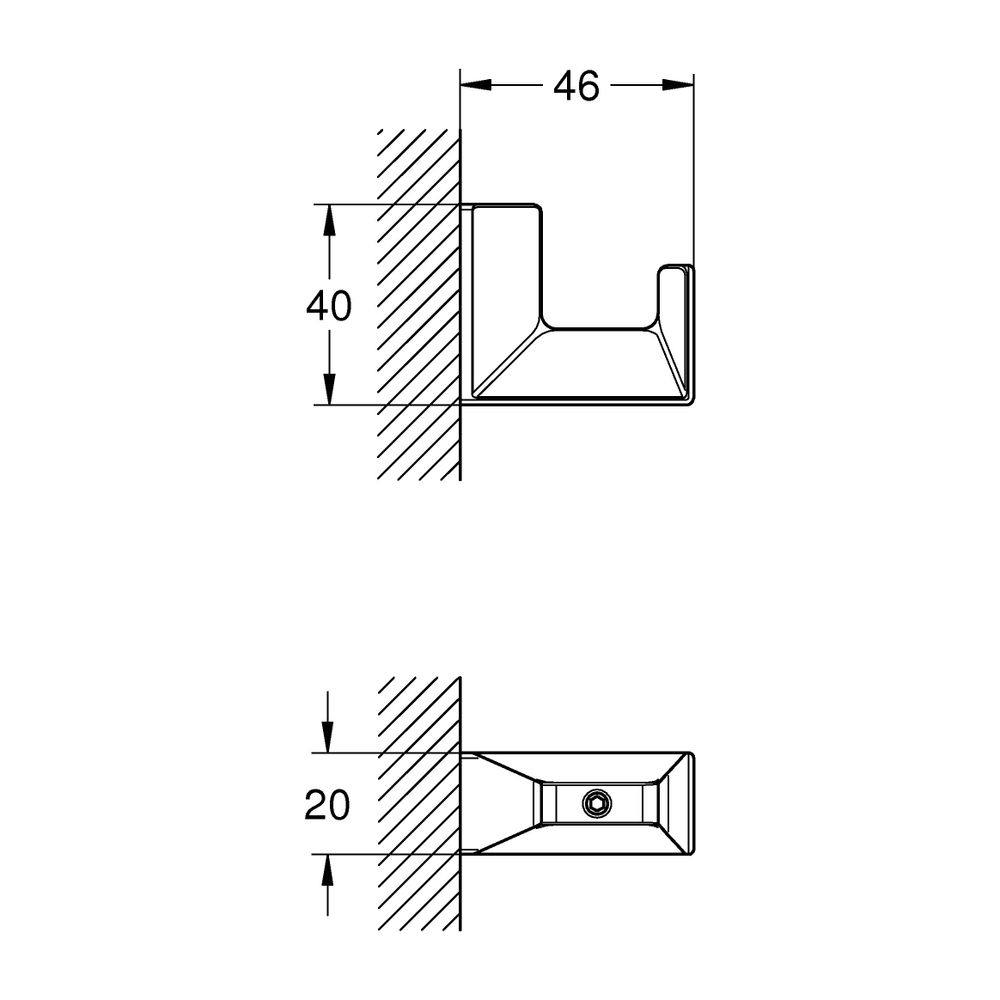 Grohe Selection Cube Bademantelhaken einfach, Phantom Black... GROHE-102273KF00 4067393019527 (Abb. 3)