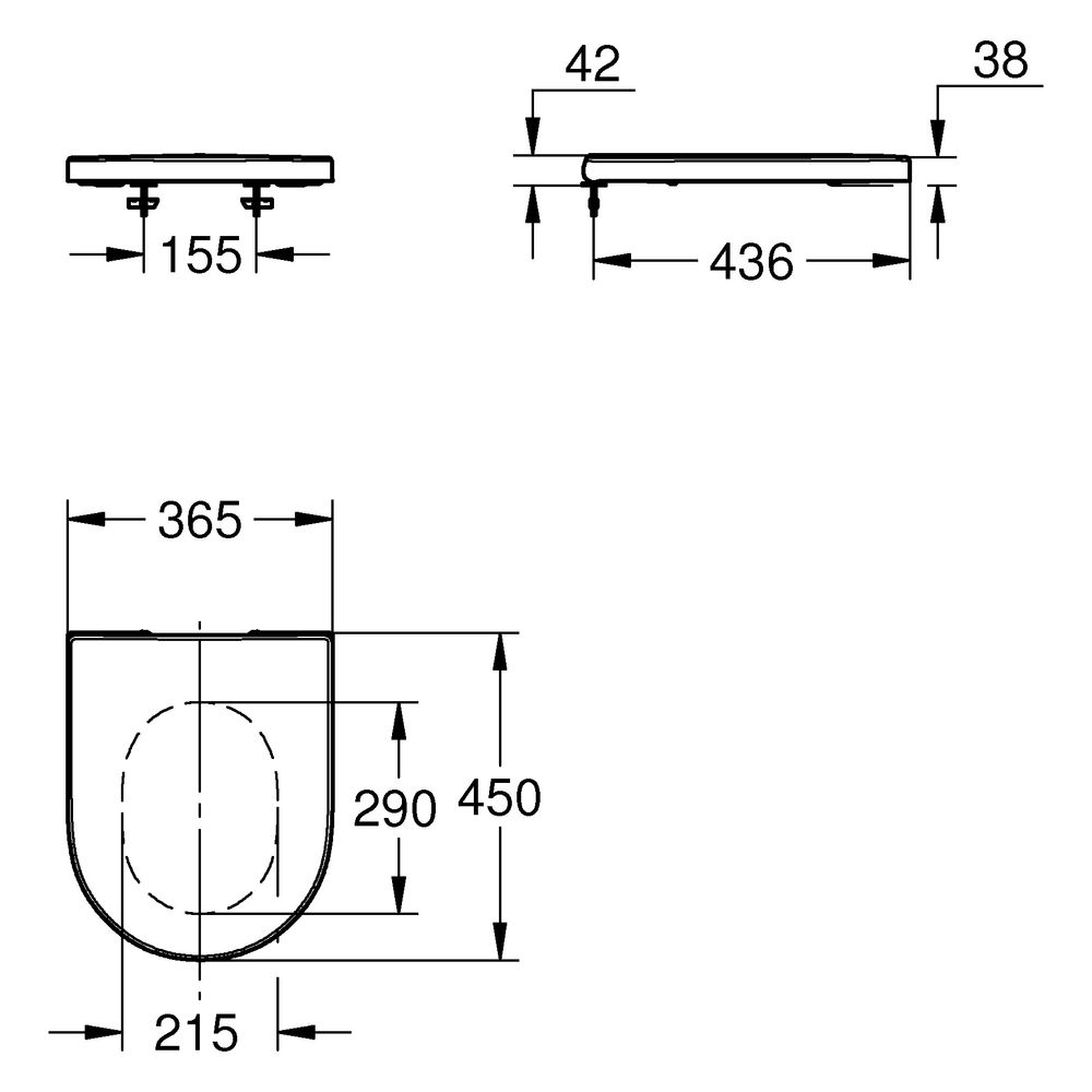 Grohe WC-Sitz Euro Keramik mit Absenkautomatik, mit Deckel, Alpinweiß, 102501SH00... GROHE-102501SH00 4067393022039 (Abb. 3)