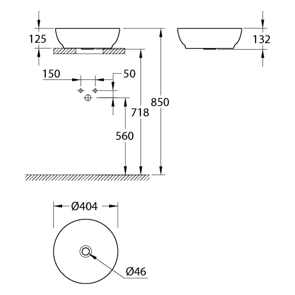 Grohe Essence Aufsatzschale, 400mm, ohne Hahnloch, ohne Überlauf, ohne Ablaufgarnitur... GROHE-103538SH00 4067393032519 (Abb. 2)