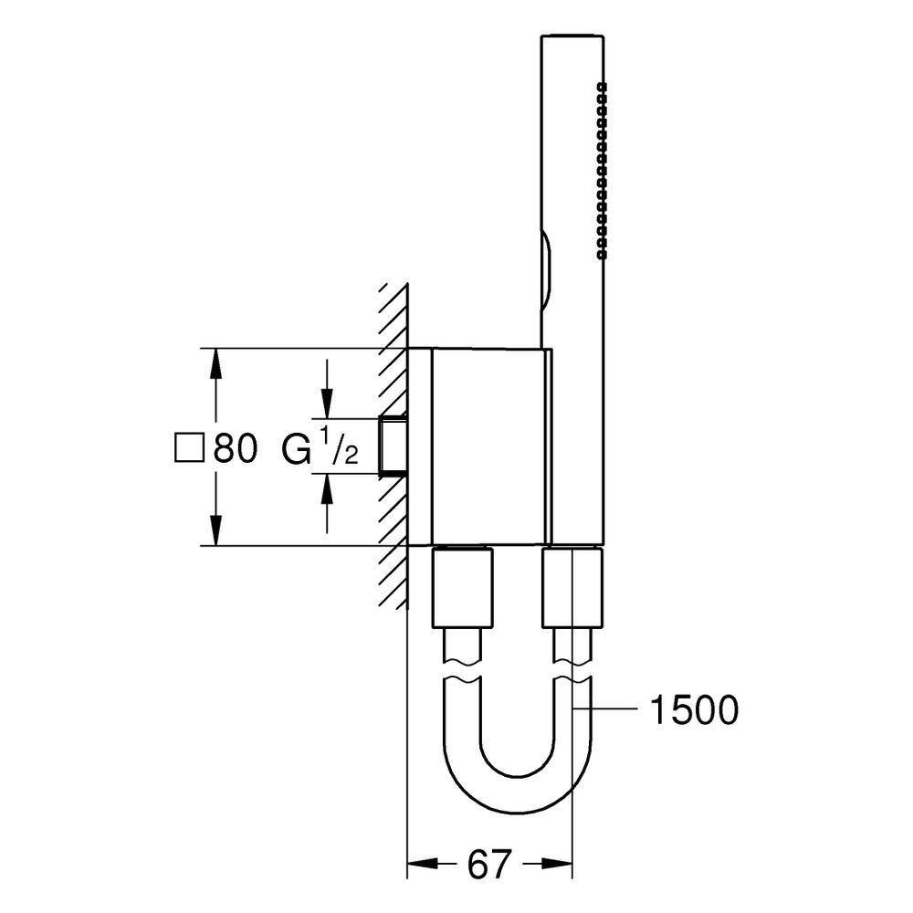 Grohe Rainshower Aqua Stick Handbrauseset 2 Stahlarten, Brauseschlauch 1500mm, Metall... GROHE-105006AL00 4067393046691 (Abb. 3)