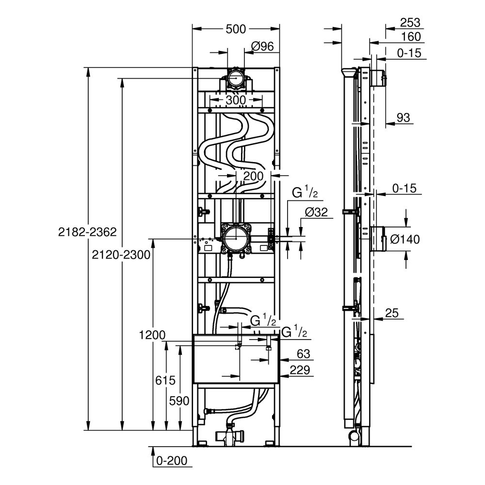 Grohe Rapido Duschrahmen Duo Heat Recovery für DUO Brausen UP, mit Wärmerückgewinnung... GROHE-1057869990 4067393055679 (Abb. 3)