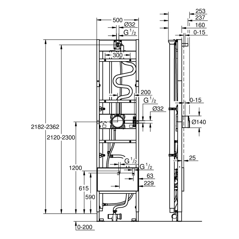 Grohe Rapido Duschrahmen Mono Heat Recovery für MONO Brausen UP, mit Wärmerückgewinnu... GROHE-1057889990 4067393055693 (Abb. 3)