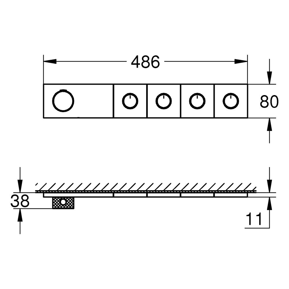 Grohe Grohtherm Aqua Tiles Unterputz-Thermostat, 4 Absperrventile, SmartControl, Hard... GROHE-106867AL00 4067393073109 (Abb. 3)