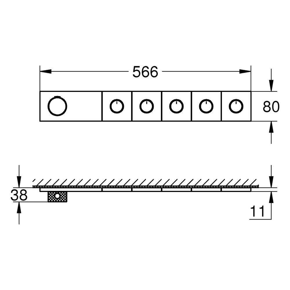 Grohe Grohtherm Aqua Tiles Unterputz-Thermostat, 5 Absperrventile, SmartControl, Chro... GROHE-1068680000 4067393073161 (Abb. 3)