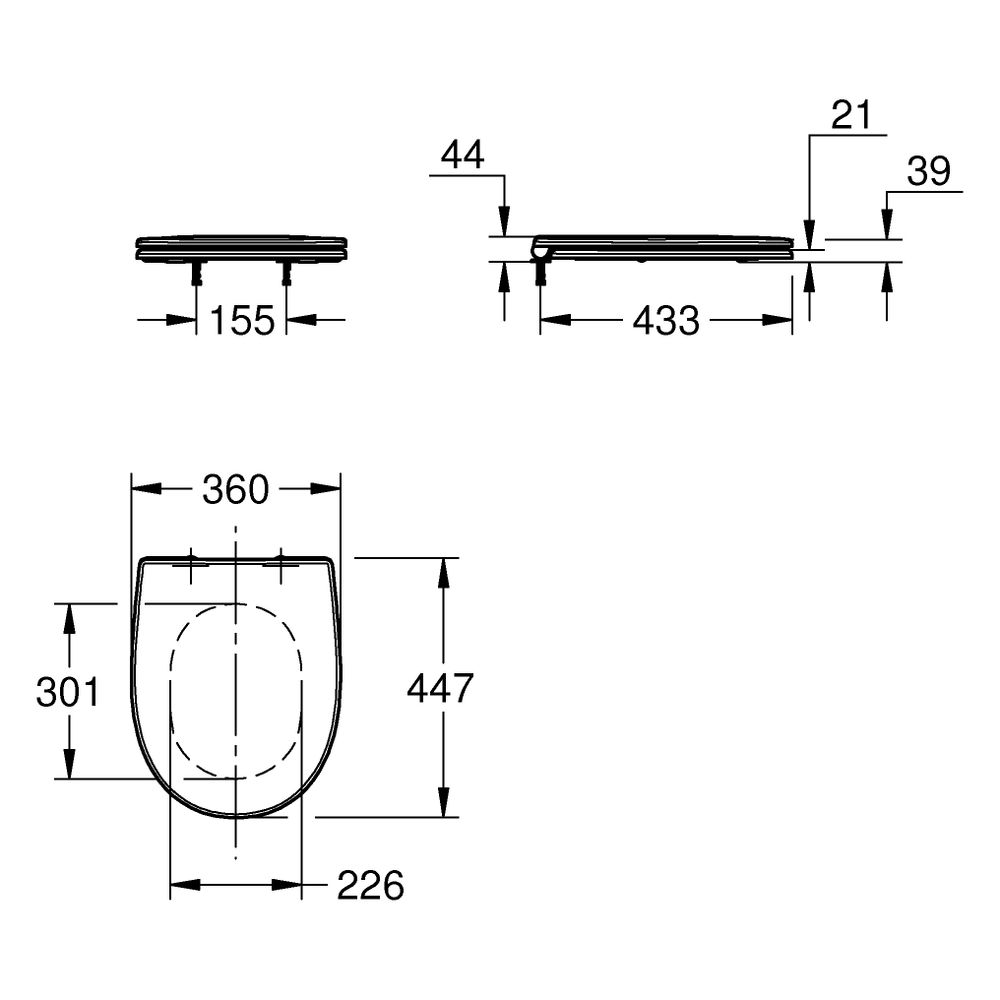 Grohe WC-Sitz Bau Keramik, mit Deckel, Soft Close, flaches Design, Duroplast, werkzeu... GROHE-112946SH00 4067393096467 (Abb. 3)