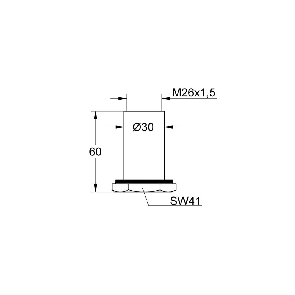 Grohe Schaftverlängerung, M26x1,5, Länge 50mm, Chrom, 12925000... GROHE-12925000  (Abb. 3)