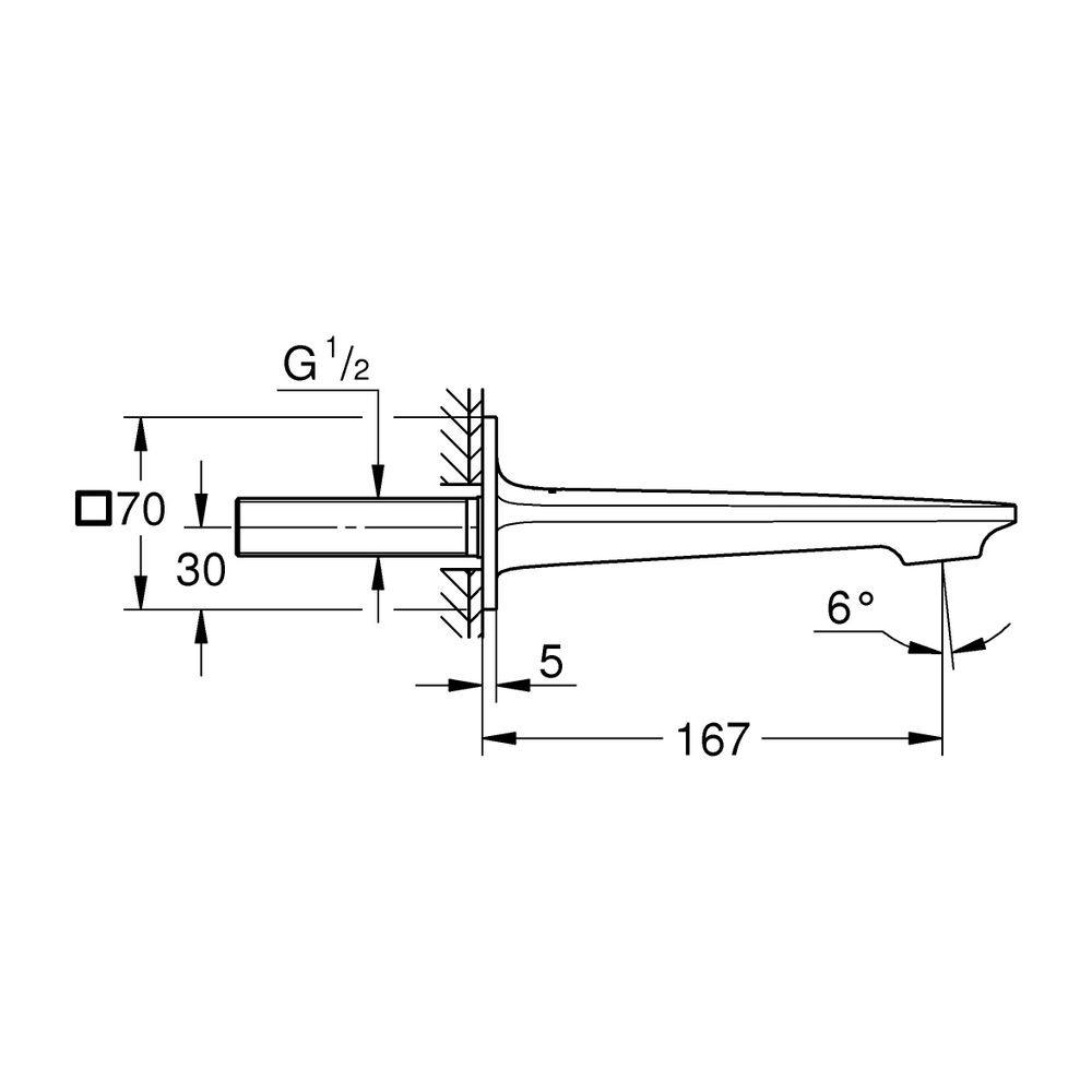 Grohe Allure Wanneneinlauf DN 20 Warm Sunset zur Wandmontage, Ausladung 167mm... GROHE-13264DA1 4005176515040 (Abb. 3)