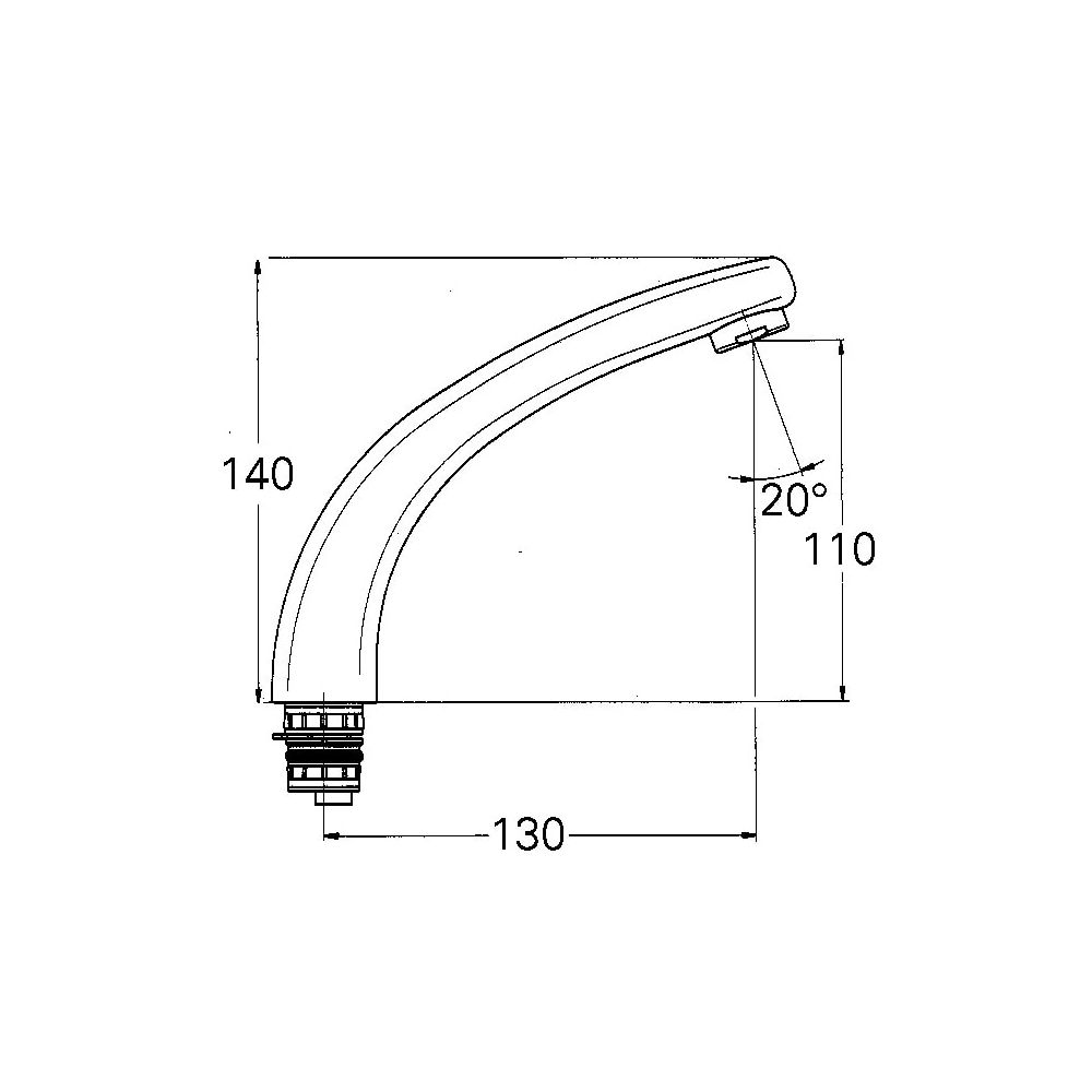 Grohe Gussauslauf für Florida 21 600, 120mm, Alpinweiß, 13428L00... GROHE-13428L00  (Abb. 3)