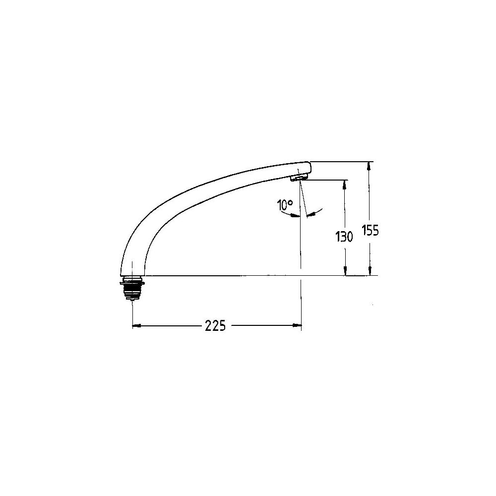 Grohe Gussauslauf für Florida, mit Mousseur und Anschlagring, StarLight, Weiß, 13429L00... GROHE-13429L00  (Abb. 3)