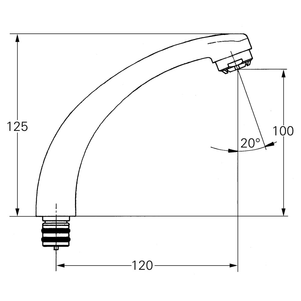 Grohe Gussauslauf schwenkbar, Niederdruck, Ausladung 120mm, Chrom, 13463000... GROHE-13463000  (Abb. 3)