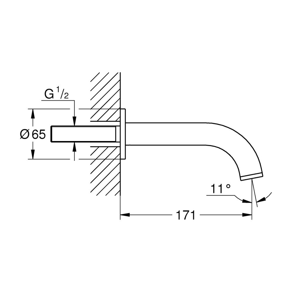 Grohe Atrio Wanneneinlauf Warm Sunset gebürstet, Wandmontage, Ausladung 171mm... GROHE-13487DL0 4005176951657 (Abb. 3)