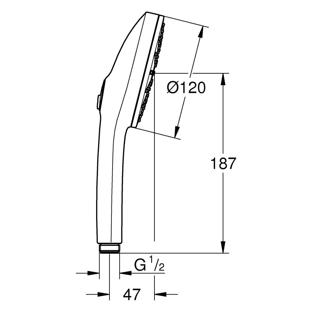 Grohe Euphoria 120 Handbrause, 3 Strahlarten, 120mm, 5,2l/min, mit SmartSwitch, Speed... GROHE-1348832430 4067393110538 (Abb. 3)