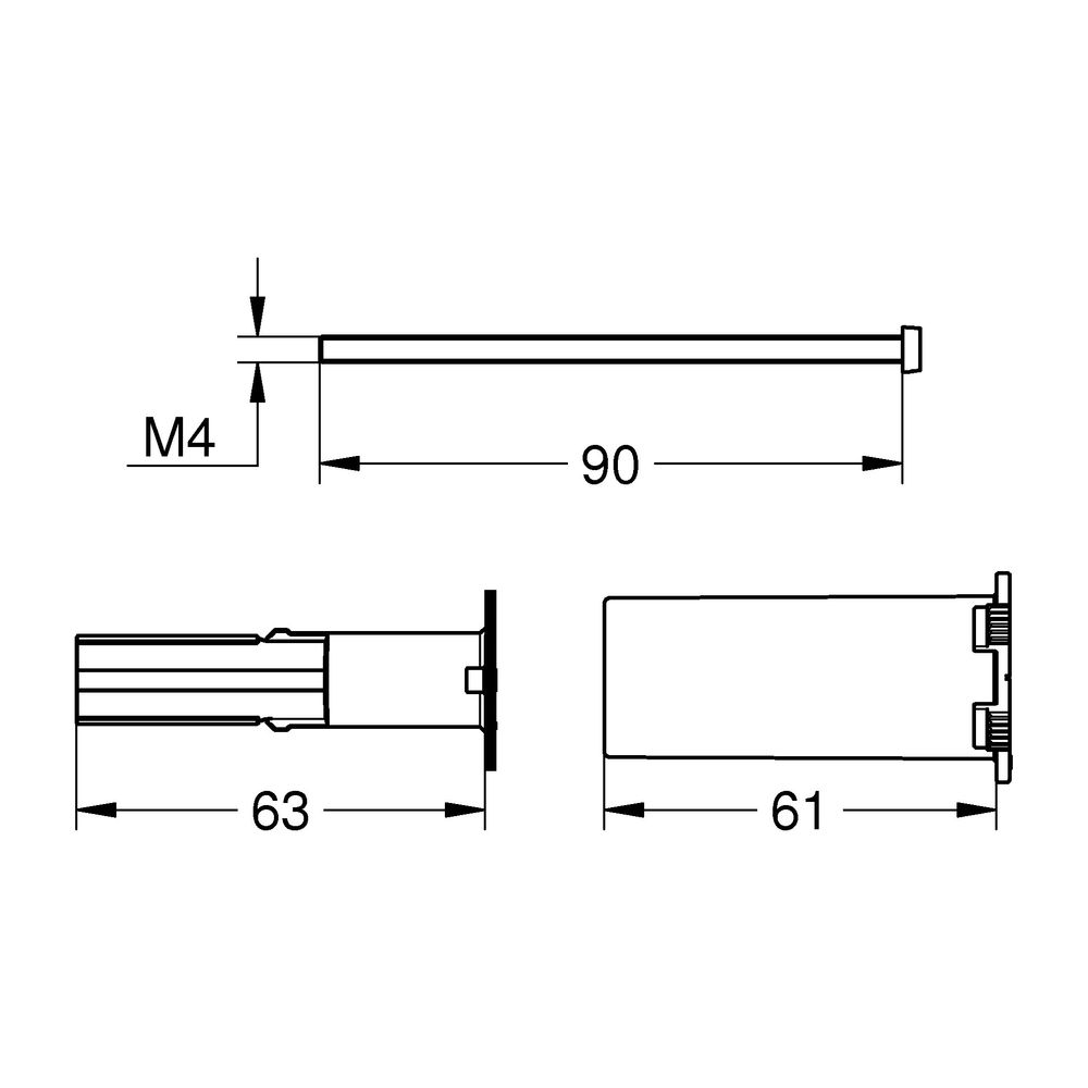 Grohe Universal-Verlängerungsset 25 mm 14058000 passend für Fertigmontagesets... GROHE-14058000 4005176466311 (Abb. 3)