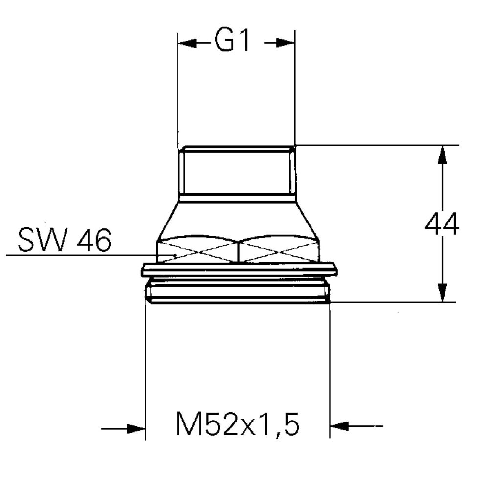 Grohe Zirkulationsanschluss für Lahrer Thermostat, DN 25 und DN 32, Chrom, 14832000... GROHE-14832000  (Abb. 3)
