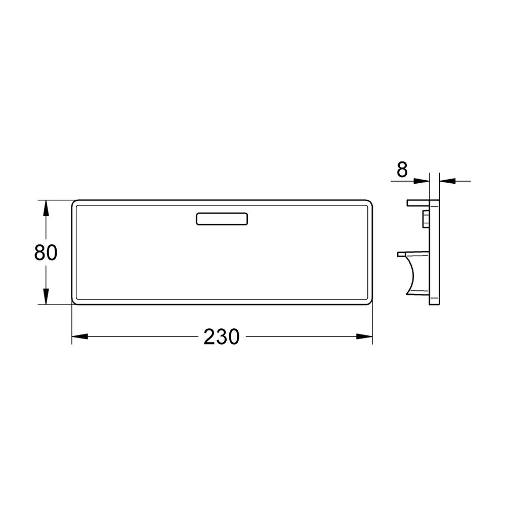 Grohe Concetto Ablage für 32 699 001 / 32 210 001, 8x80x230mm, verdeckte Befestigung, K... GROHE-18391001 4005176888533 (Abb. 3)